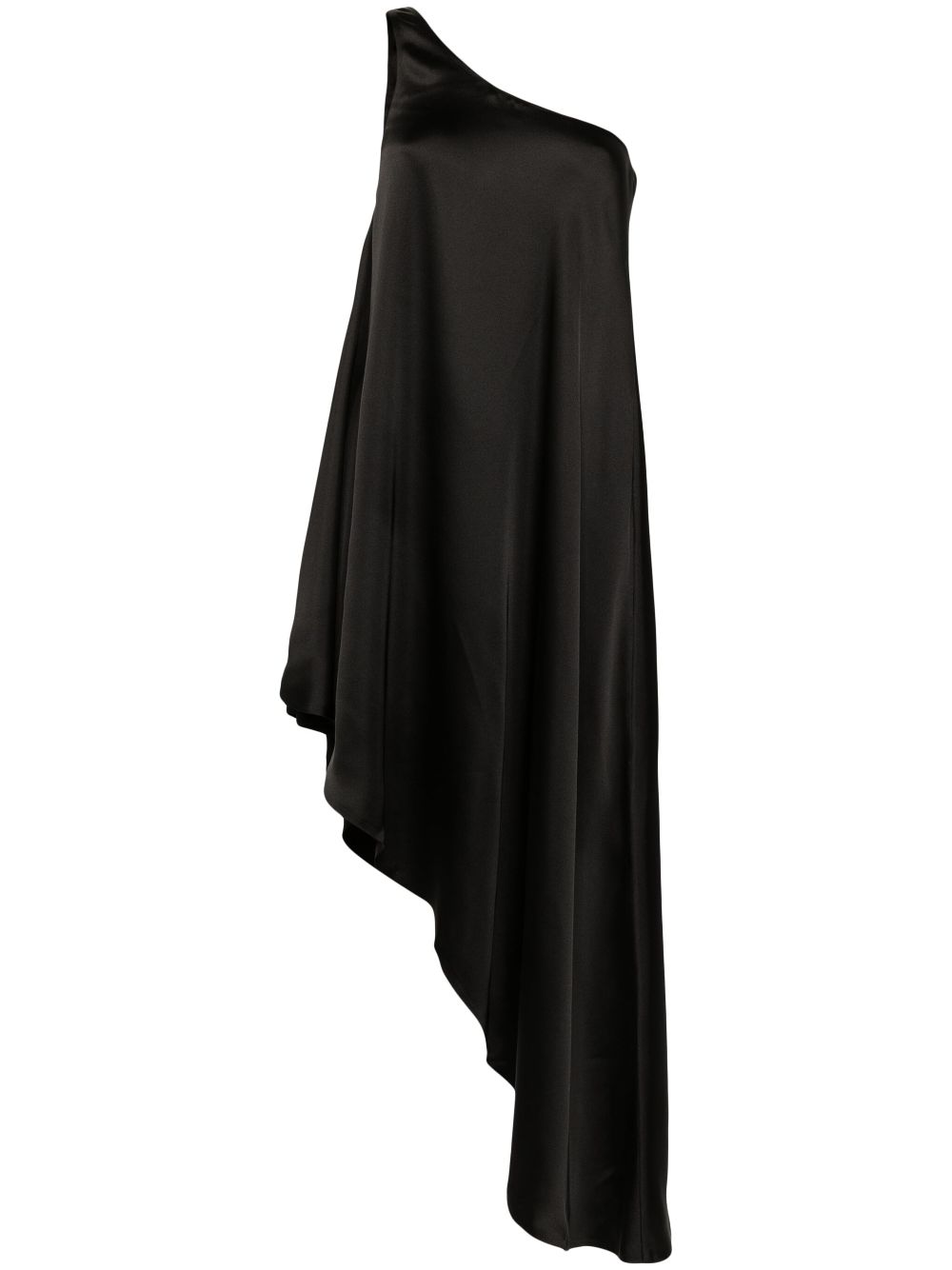 Norma Kamali asymmetric satin tunic dress – Black