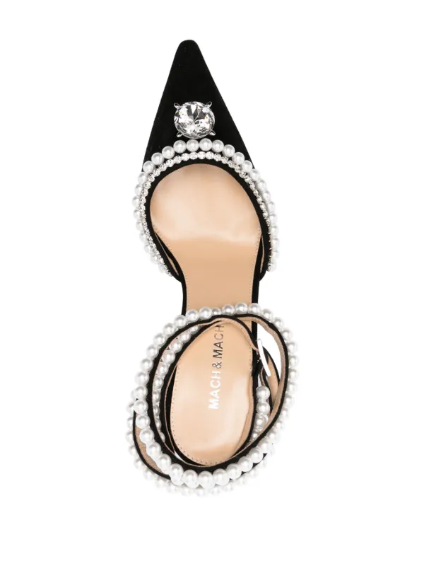 MACH & MACH 80mm crystal-embellished Pumps | Black | FARFETCH