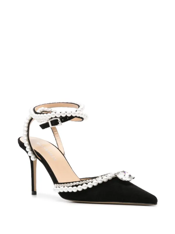 送料無料の通販 80mm MACH & MACH crystal-embellished FARFETCH | Black | Pumps シャツ/ブラウス(長袖/七分)