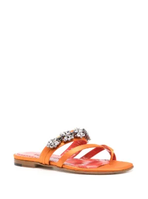 Sandales Plates Manolo Blahnik En Daim Rose - Taille 39 - Neuves Sans Boîte - Mules élégantes