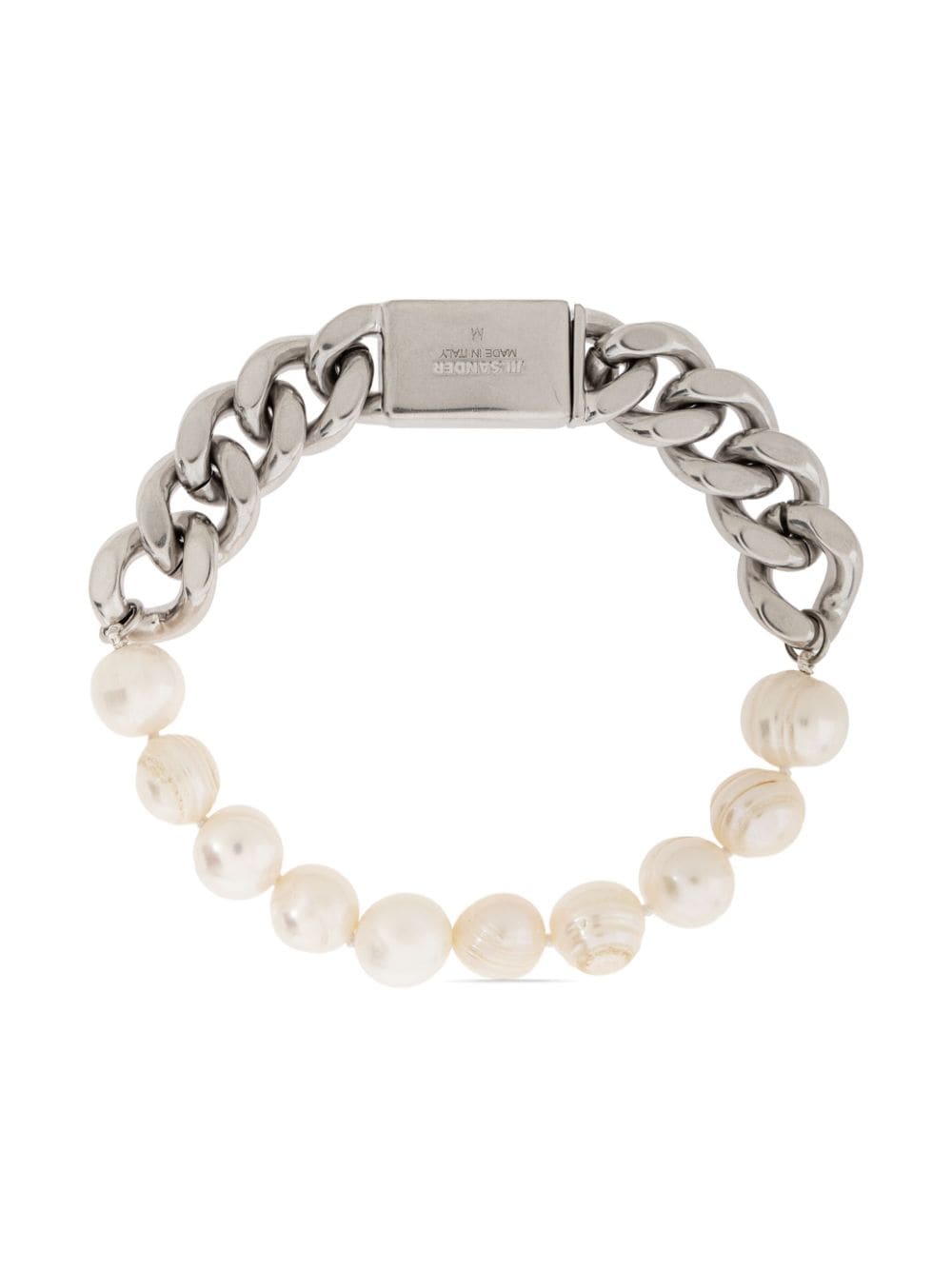 Jil Sander freshwater-pearl embellished bracelet - Zilver