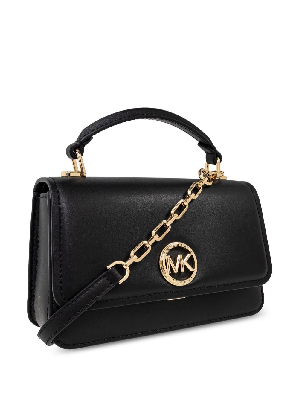 Shop Michael Kors Logo-plaque Leather Tote Bag In Black