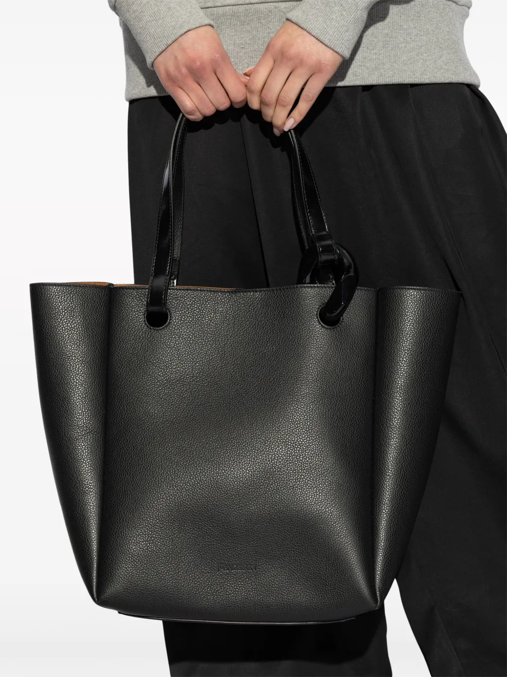 JW Anderson Corner leather tote bag - Zwart