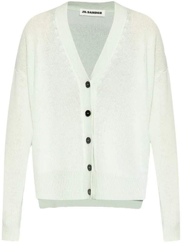 Jil Sander ドロップショルダー カシミアカーディガン | グリーン 