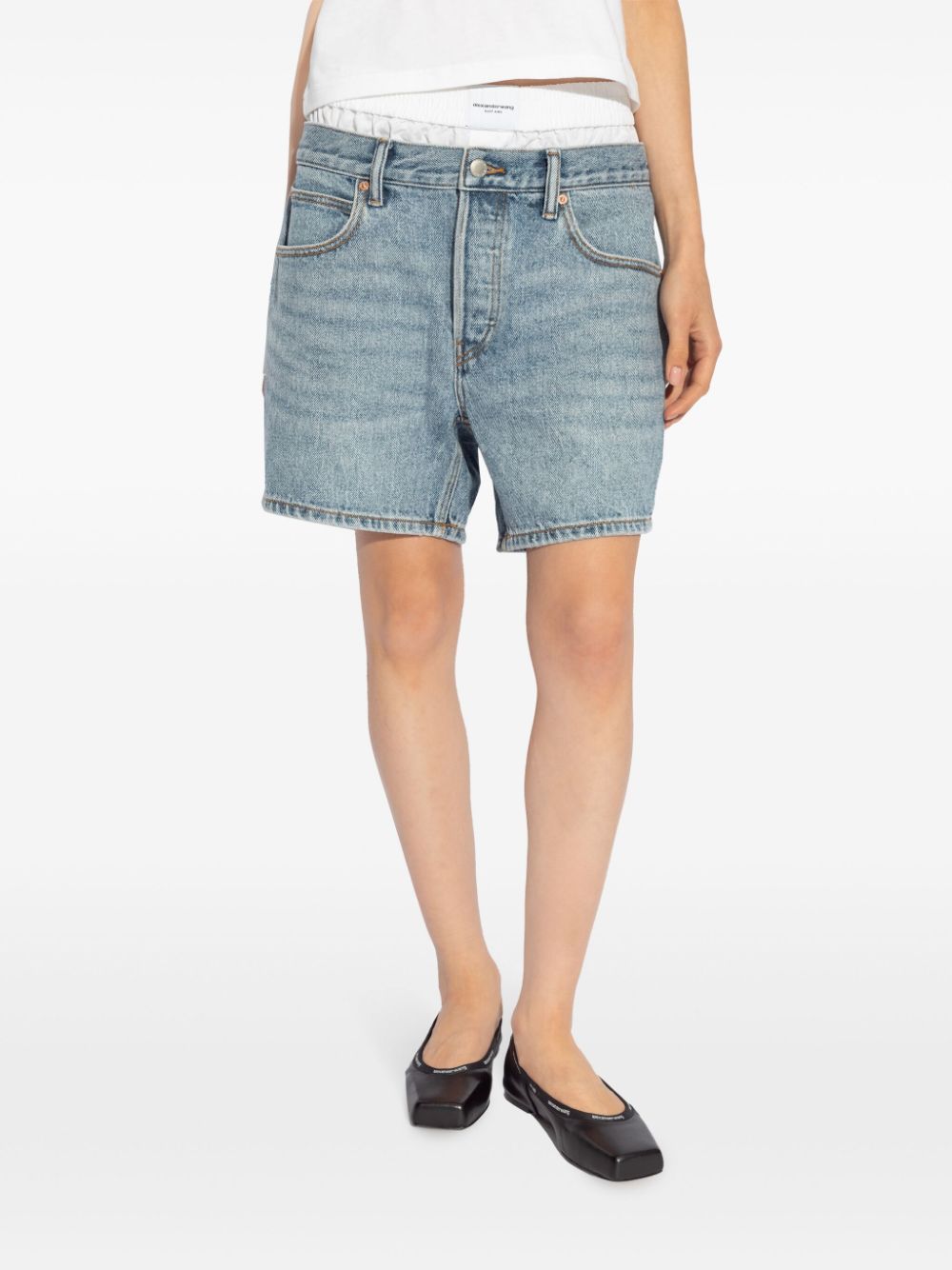 Alexander Wang layered denim shorts Women