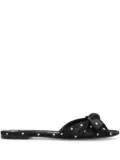 Dolce & Gabbana polka dot-print satin slides - Black