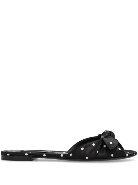 Dolce & Gabbana polka dot-print satin slides Women