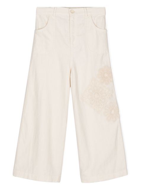 ZIMMERMANN Kids Halliday floral-appliqué trousers