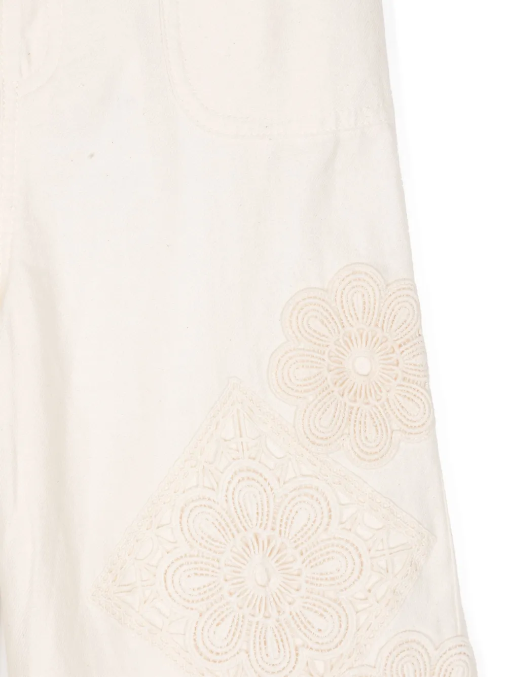 ZIMMERMANN Kids Broek met bloemapplicatie Beige