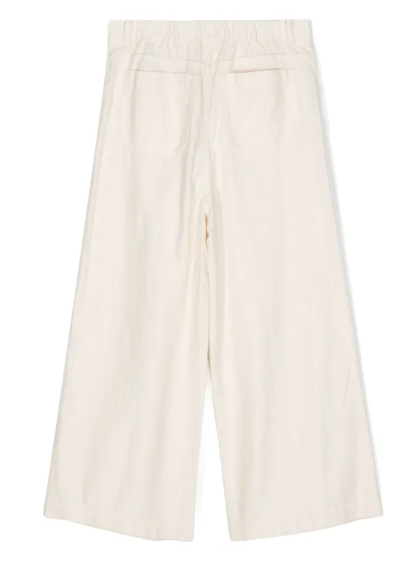 ZIMMERMANN Kids Halliday floral-appliqué Trousers Neutrals FARFETCH IN