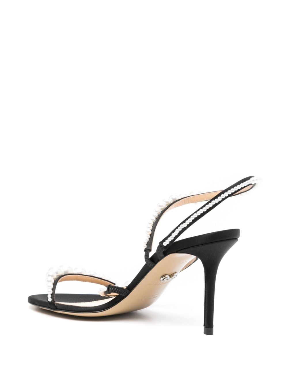 Shop Mach & Mach 80mm Faux-pearl Sandals In Black