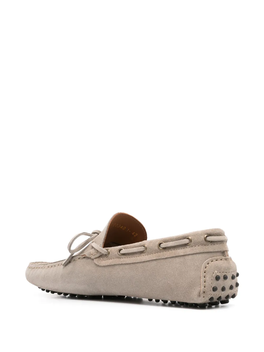 Boggi Milano logo-debossed suede boat loafers - Beige