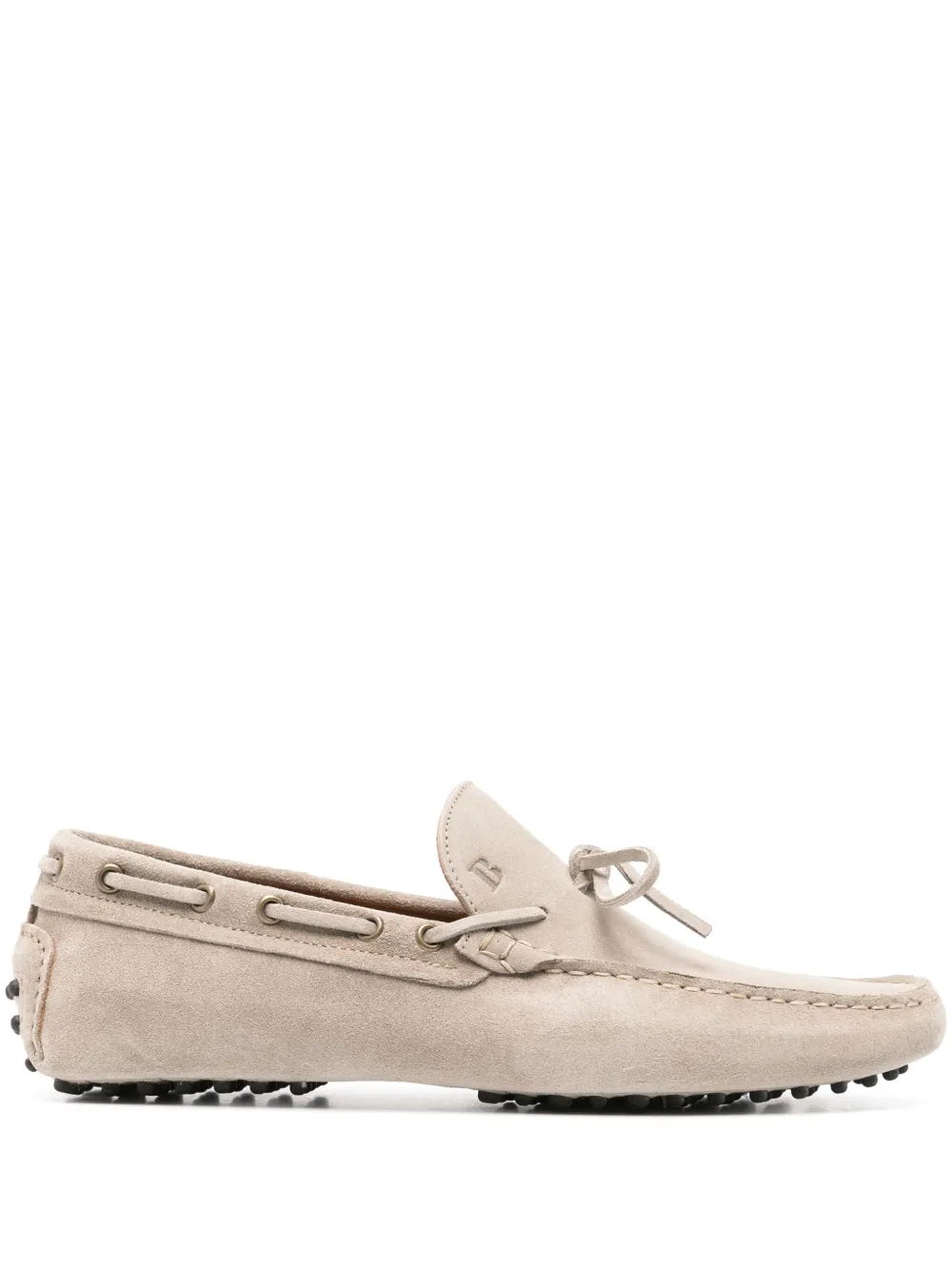 Boggi Milano logo-debossed suede boat loafers - Toni neutri
