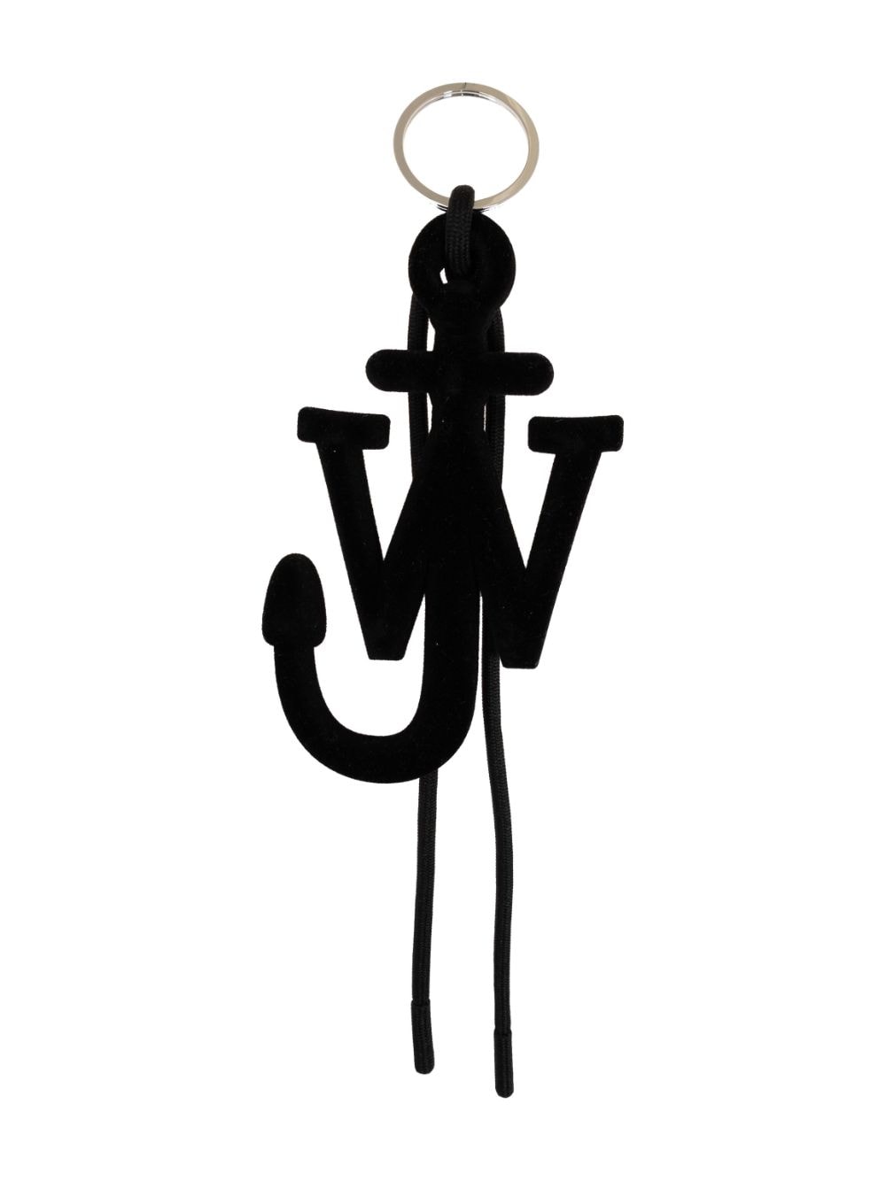 Jw Anderson Anchor Logo-charm Keyring In 黑色