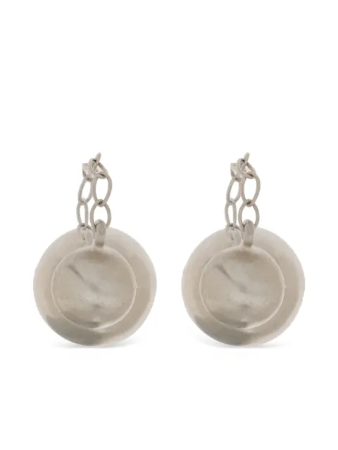 Jil Sander aretes en plata de ley