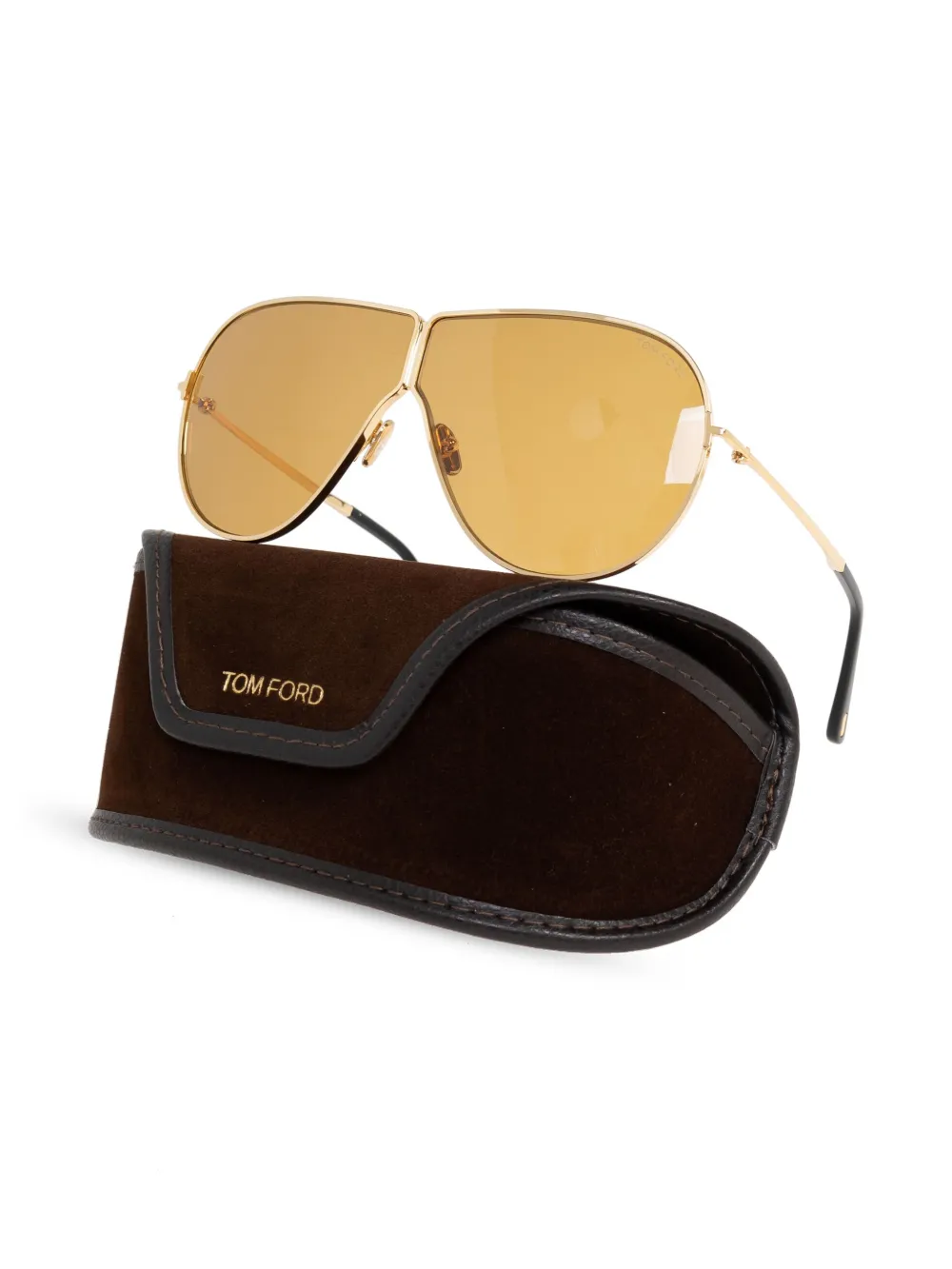 Tom Ford Keating 71mm Oversize Pilot Sunglasses In Gold