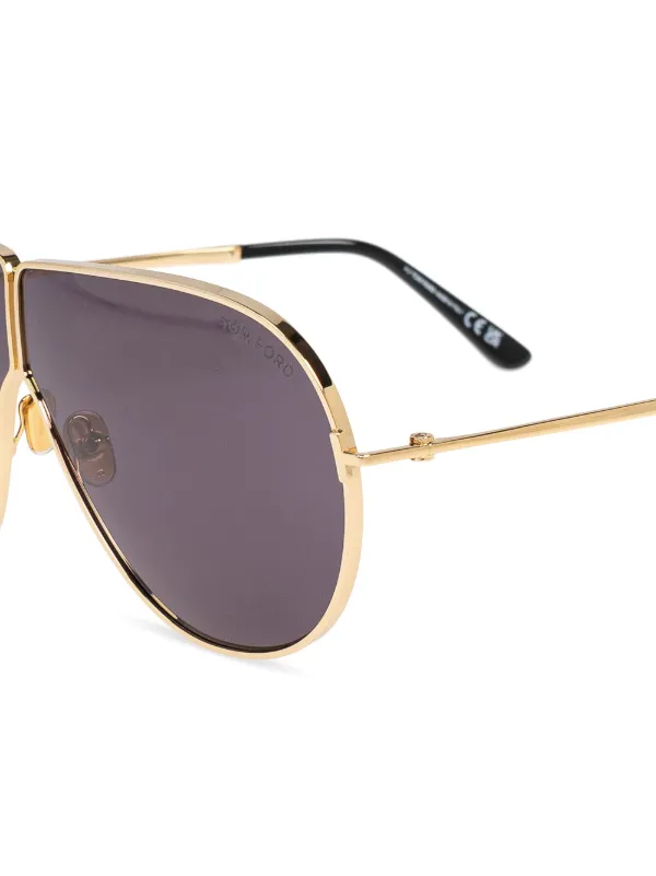 TOM FORD Eyewear oversized-frame Sunglasses | Gold | FARFETCH GE display picture 1