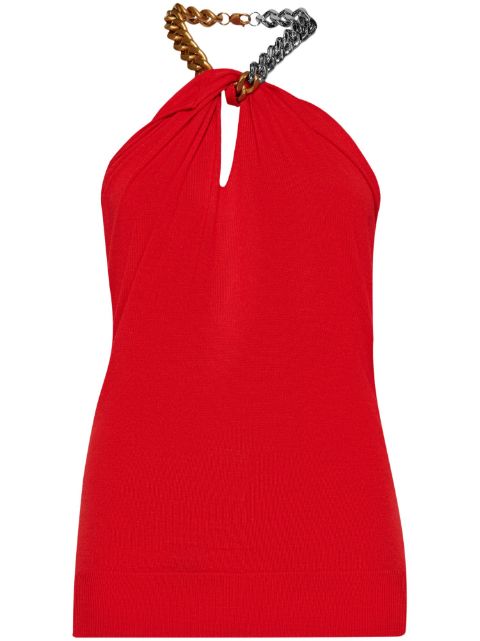 Stella McCartney chain-strap fine-knit top Women