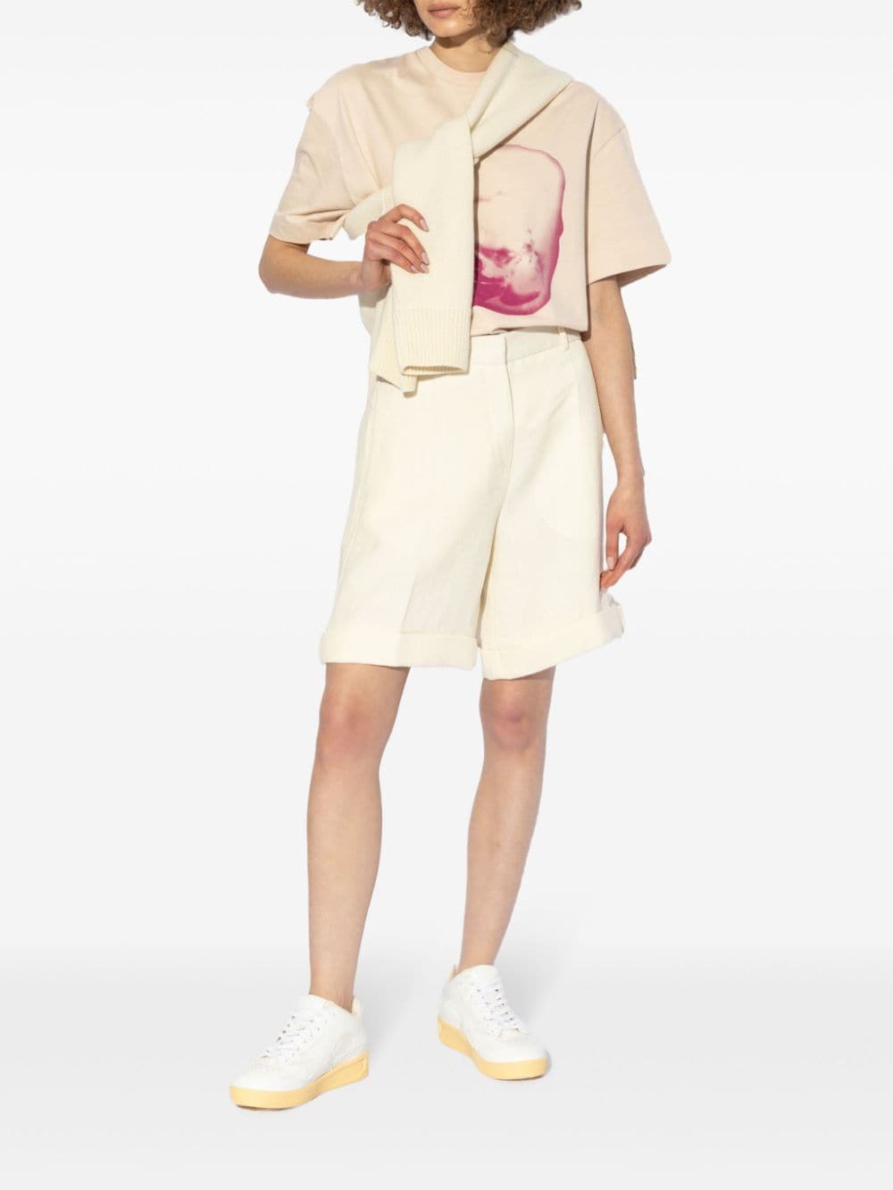 Shop Jil Sander Tailored Knee-length Shorts In Neutrals