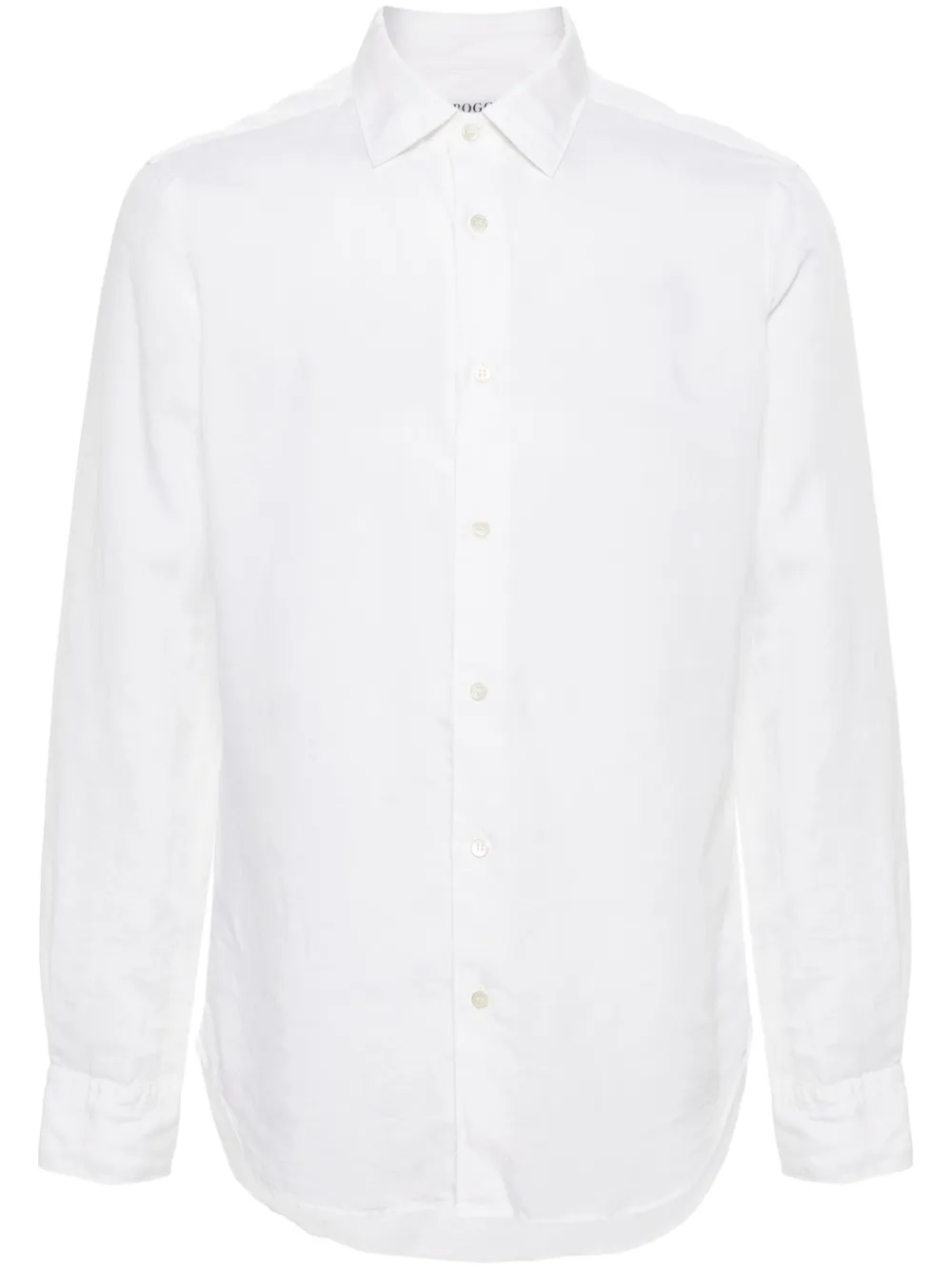 Boggi Milano Regular Fit Tencel Linen Shirt In 白色