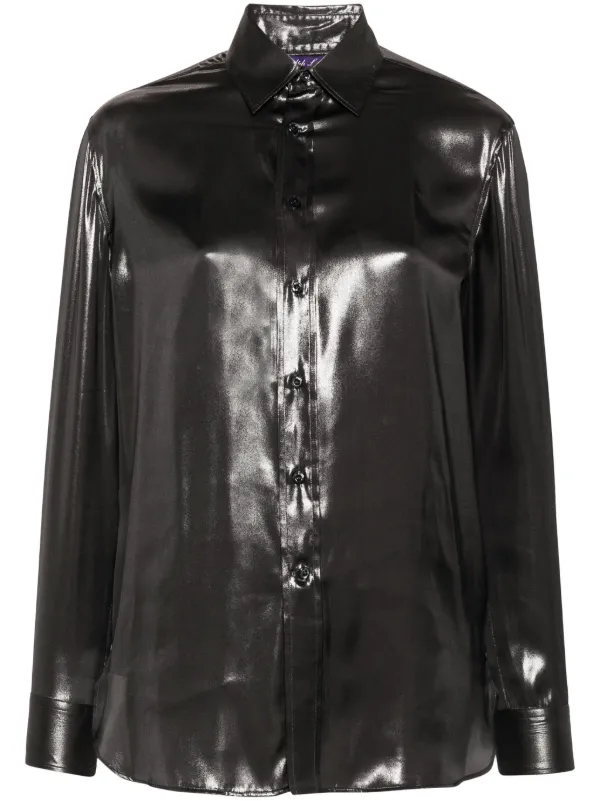 Ralph Lauren Collection Adrien Lamé-effect Shirt in Grey