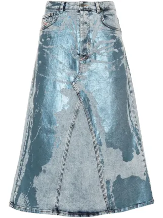 【DIESEL】国内発送★DIESEL★De-Pago-S フレイドデニムスカート DIESEL DE-PAGO-S | デニムスカート ブルー レディース | YOOX