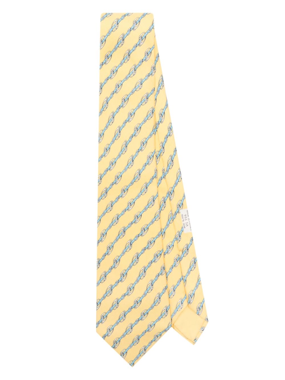 Hermès Pre-Owned 2000s belt-print silk tie - Yellow