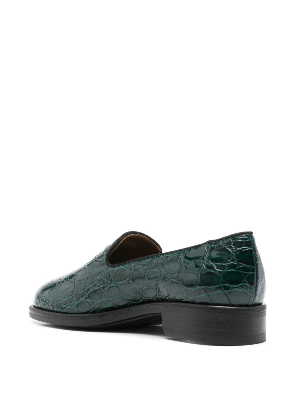 Shop Giuseppe Zanotti Crocodile-effect Leather Loafers In Green