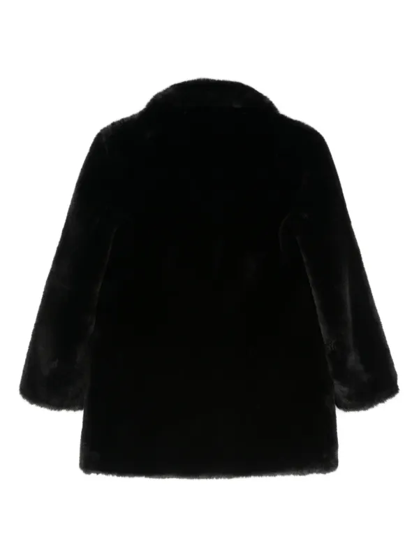 ジャケット Sword 6644 Black long faux fur coat S.W.O.R.D 6.6.44 notched-lapels faux-fur Jacket | Black
