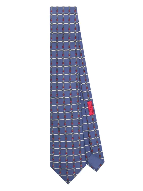 Hermès Pre-Owned 2000s belt-print silk tie