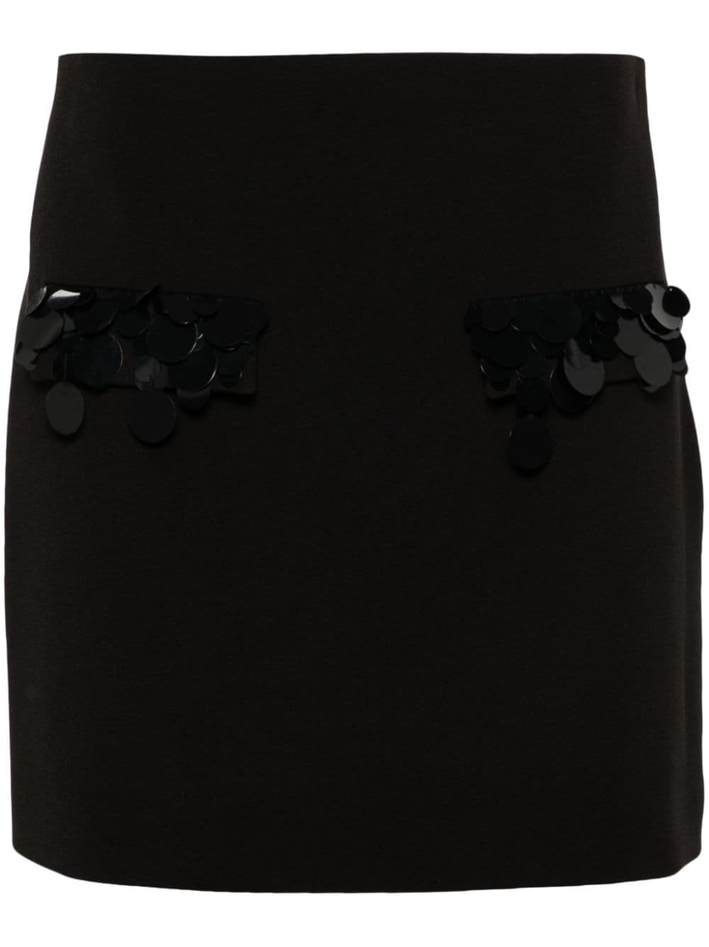 Shop Msgm Low-rise A-line Miniskirt In Black