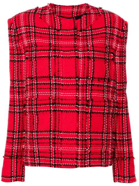 MSGM Jaqueta de tweed xadrez
