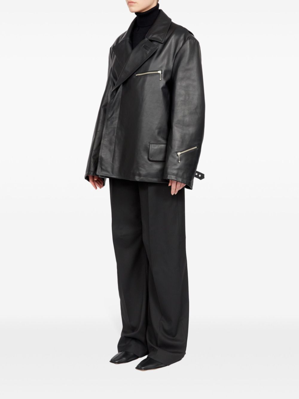 MM6 Maison Margiela zip-detailing leather jacket Women