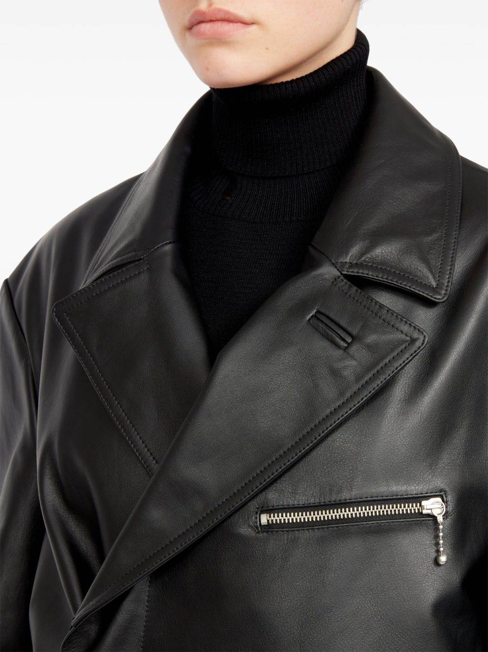 MM6 Maison Margiela zip-detailing leather jacket Women