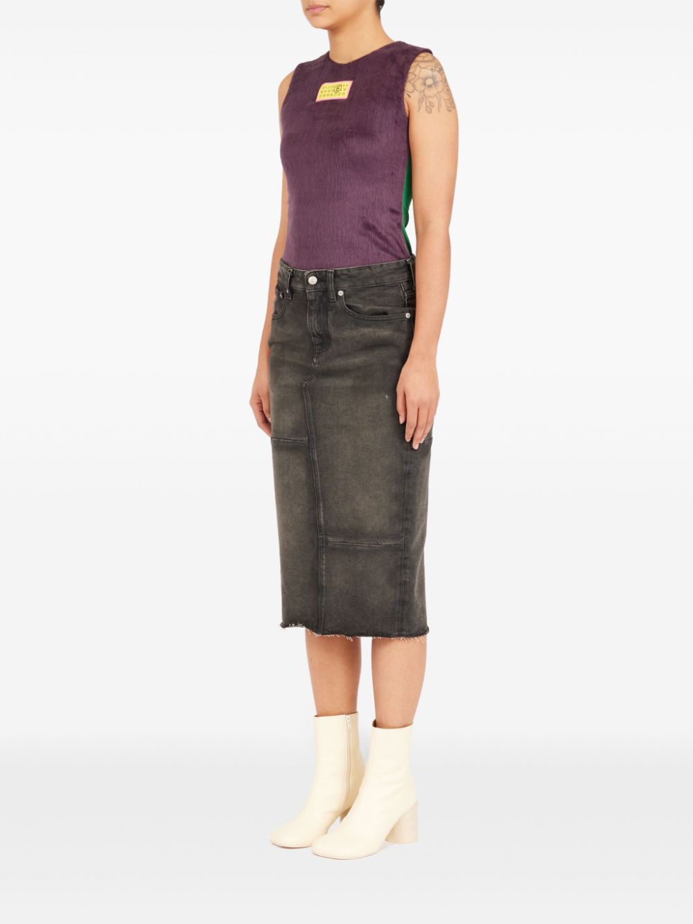 MM6 Maison Margiela rear slit denim skirt Women