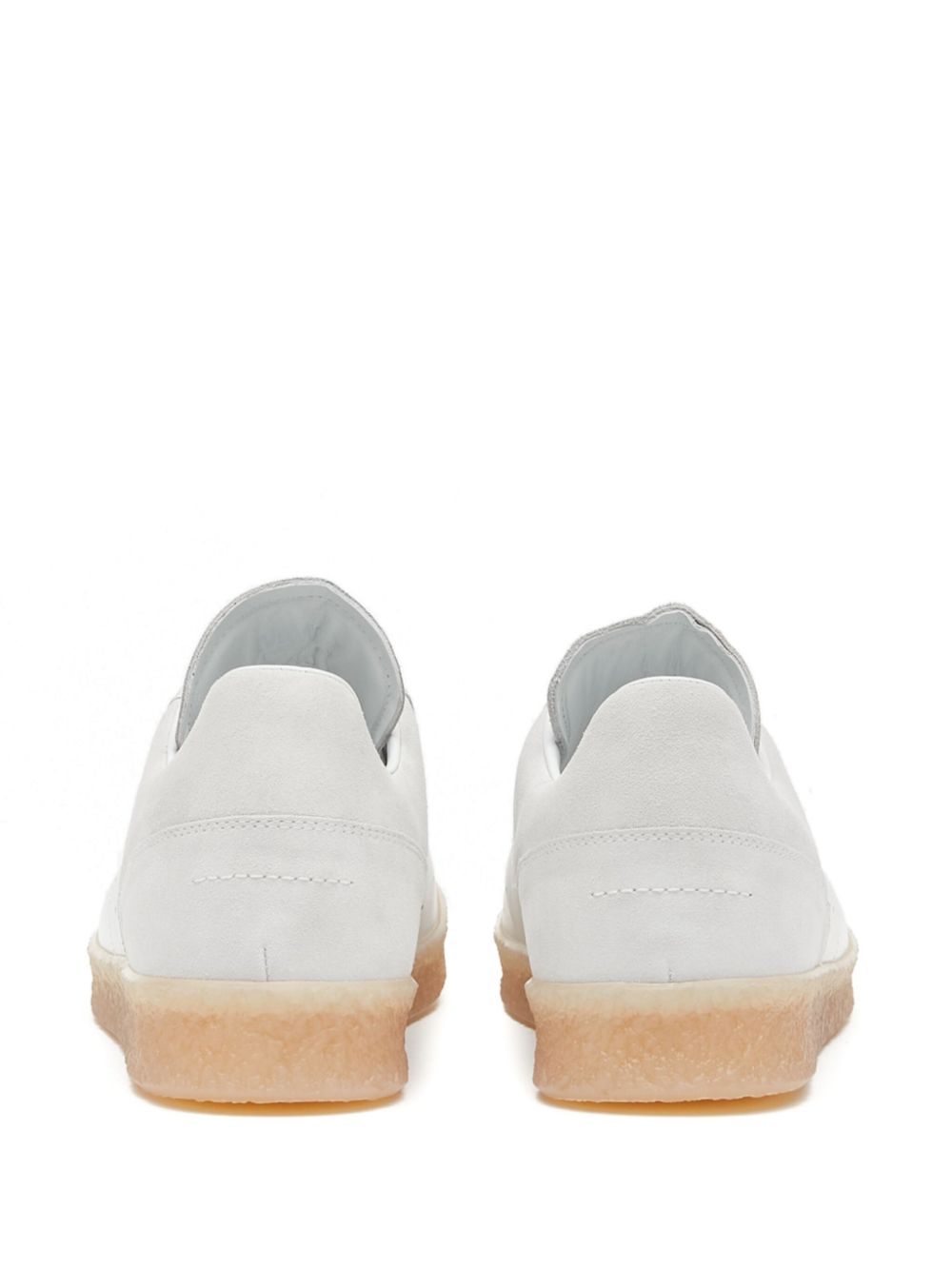 MM6 Maison Margiela stitch-logo leather sneakers White