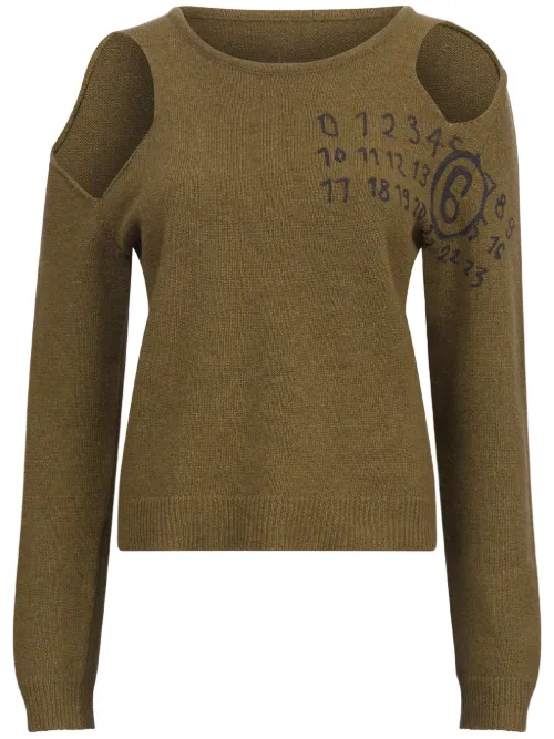 Pull imprimé à découpes - MM6 Maison Margiela - Modalova