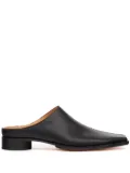 MM6 Maison Margiela square-toe leather slippers - Black
