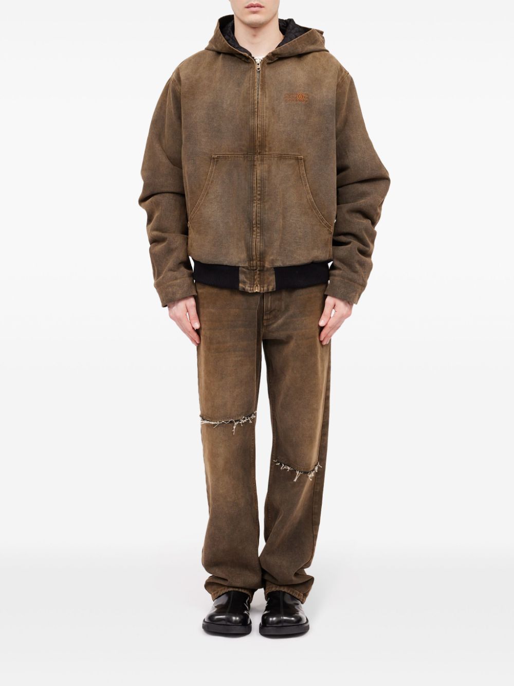 MM6 Maison Margiela Jack met geribbeld detail - Bruin