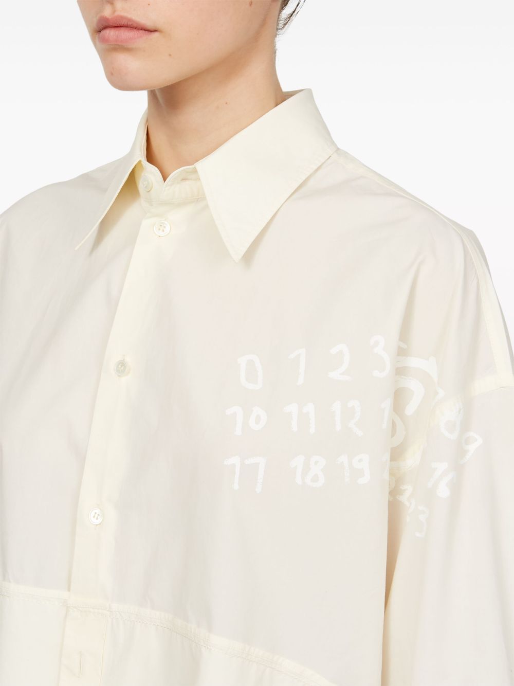 MM6 Maison Margiela logo-print poplin shirt Women