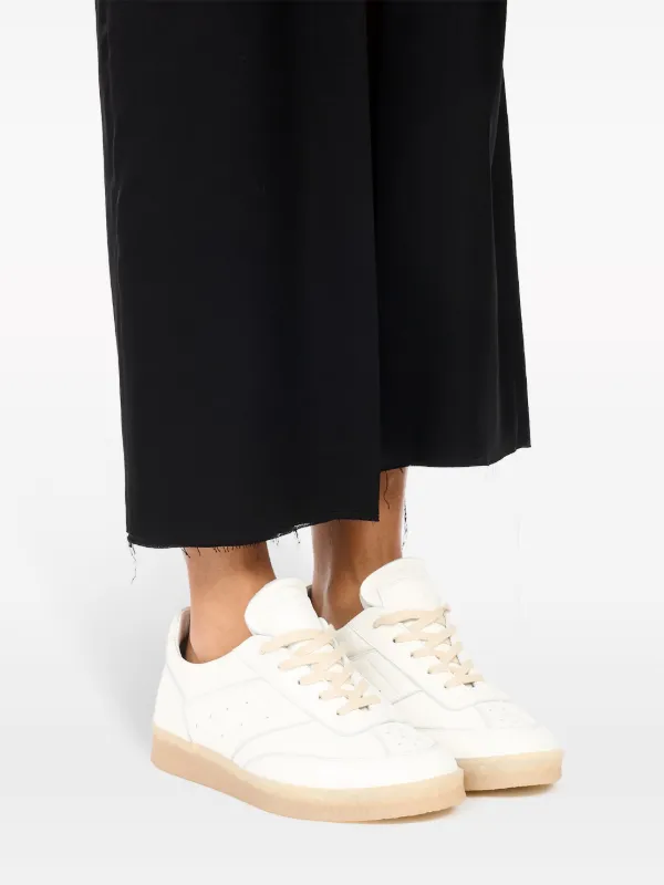 スニーカー MM6 MAISON MARGIELA Women Sneakers S59WS0212 P7016T1003 Whit MM6 Maison Margiela stitch-logo Leather Sneakers | White