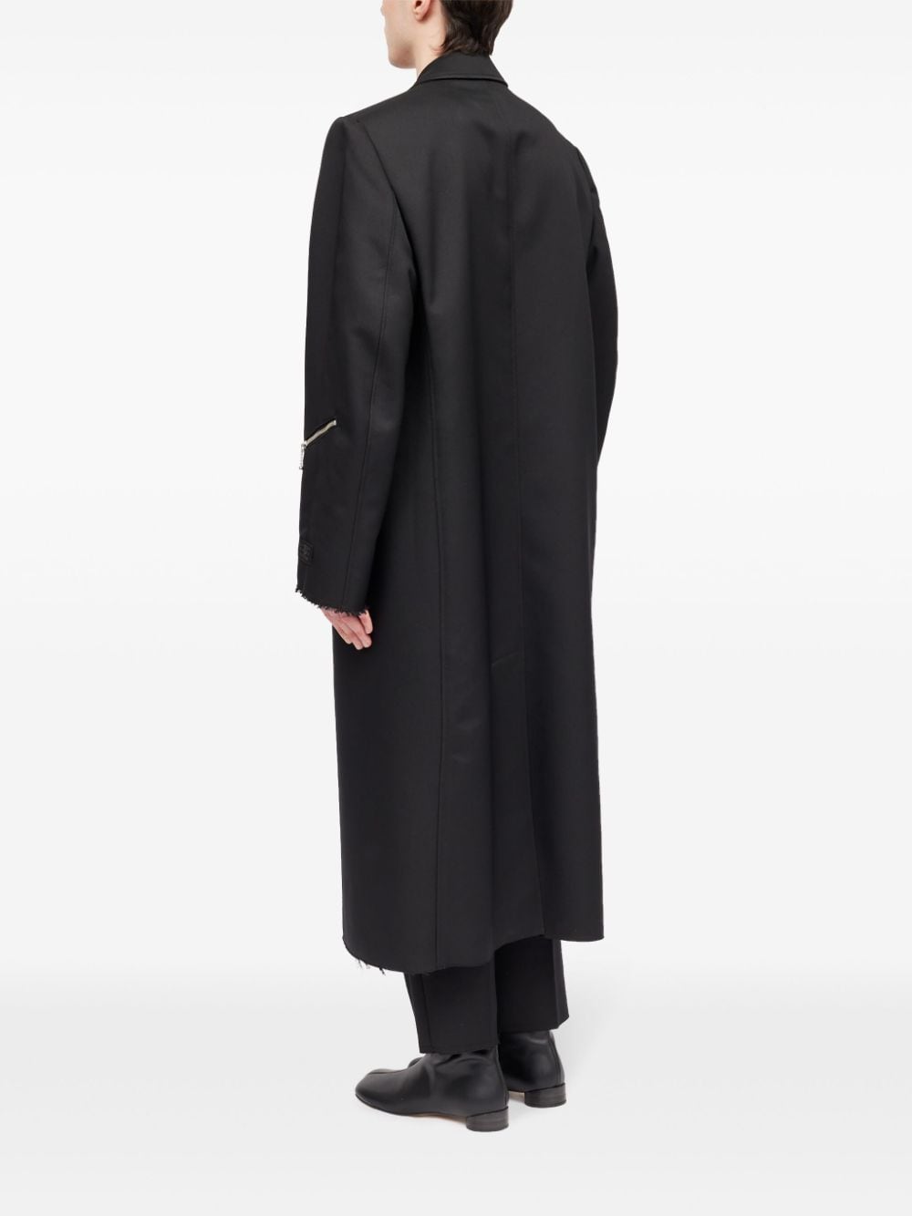 Shop Mm6 Maison Margiela Zip Detailed Coat In 黑色