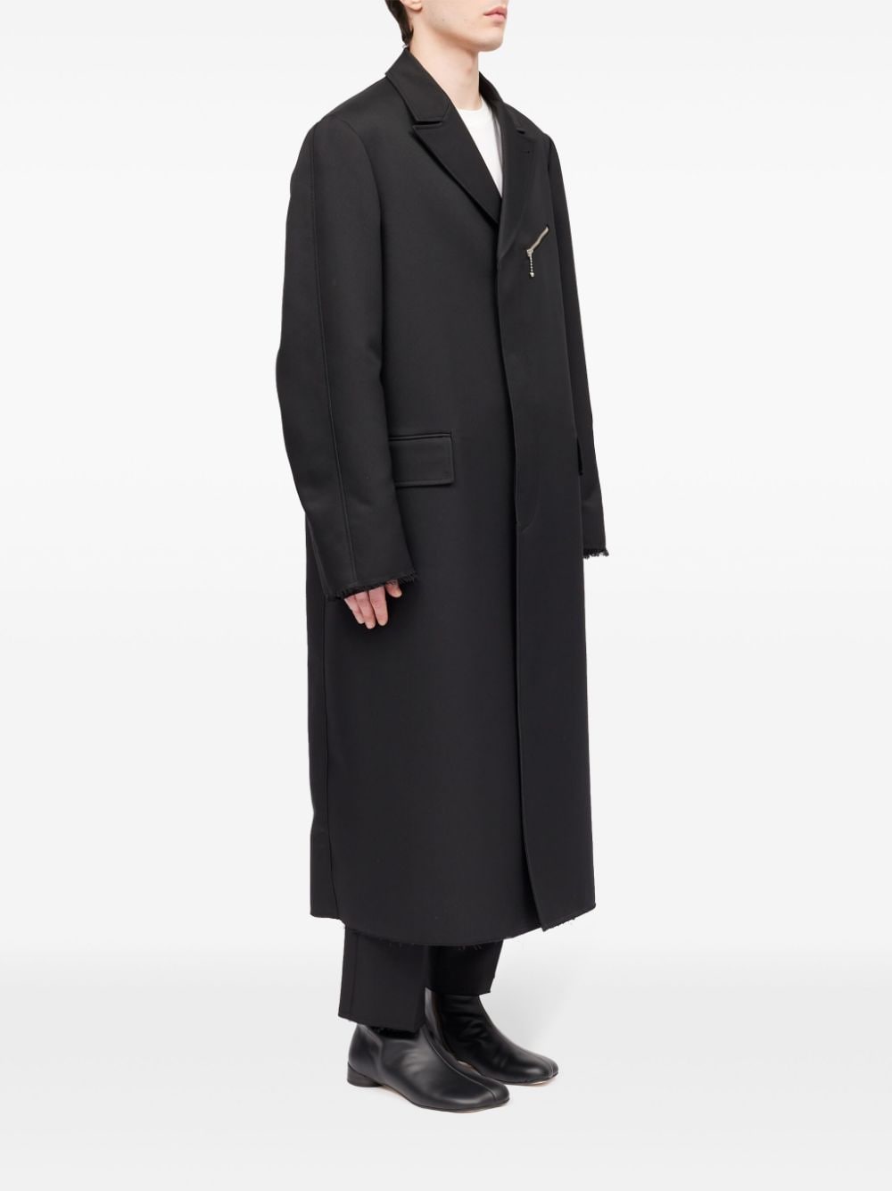 Shop Mm6 Maison Margiela Zip Detailed Coat In 黑色