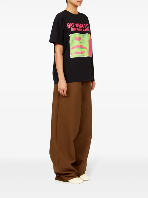 MM6 Maison Margiela graphic-print Cotton T-shirt | Black | FARFETCH