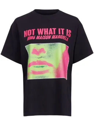 MM6 Maison Margiela graphic-print Cotton T-shirt | Black | FARFETCH