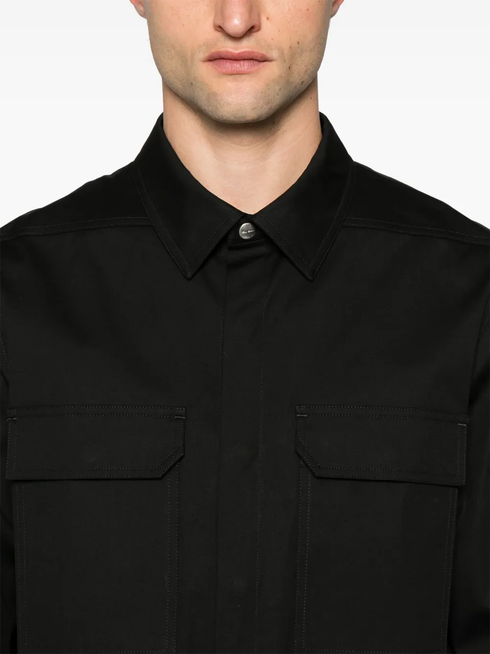 Rick Owens Overhemd met klepzakken Zwart