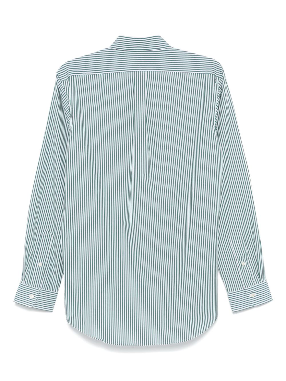 Shop Polo Ralph Lauren Striped Poplin Shirt In Green