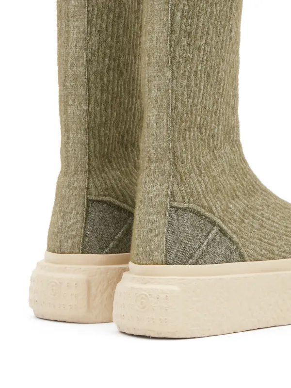 【関税&送料込】Mm6 Maison Margiela Olive Green Polyester Co MM6 Maison Margiela numbers-motif Sneakers | Green | FARFETCH