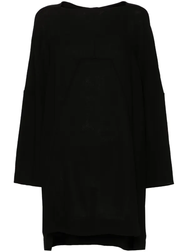 Rick Owens Phleg Mini Virgin Wool Blouse in Black