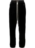 Rick Owens drop-crotch velour track pants - Black